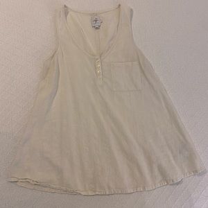 The Nines by Hatch Off White Small Linen-like Maternity Tank Top EUC
